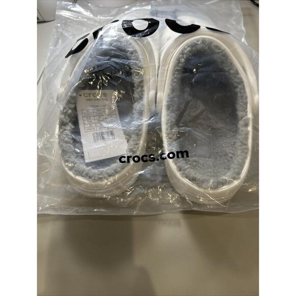Crocs Classic Fur Lined White Clogs I Size Men\'s 10 Women\'s 12 New With Tags main image 7
